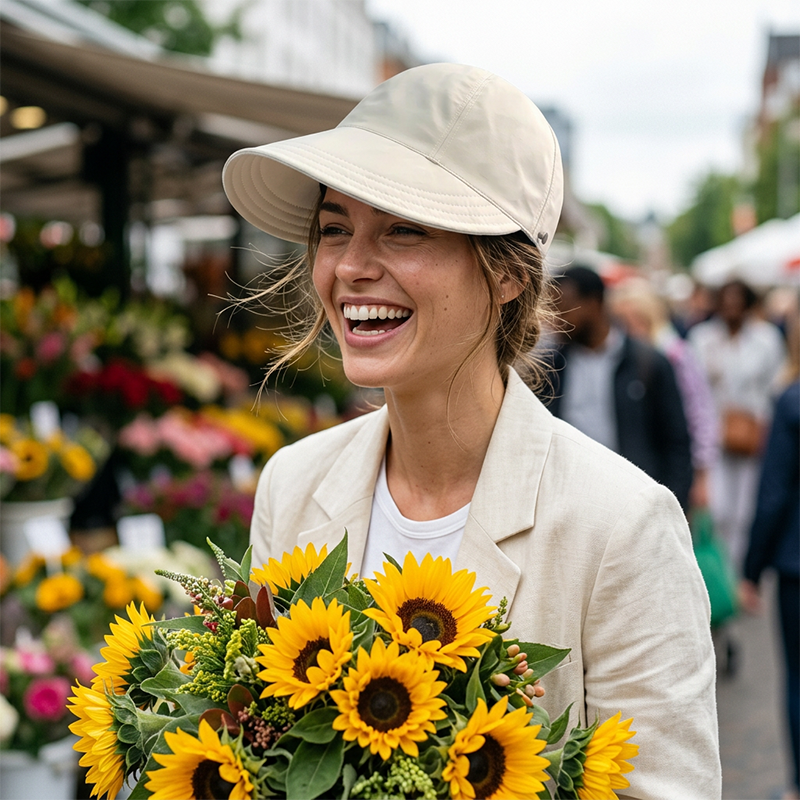 LAST DAY SALE: ONLY ￡6.99!!Women’s UPF 50+ Elegant Foldable Sun Hat – Wide-Brim Cotton Bucket Hat with Neck Flap & Adjustable Strap | Packable, Breathable & Beach-Ready