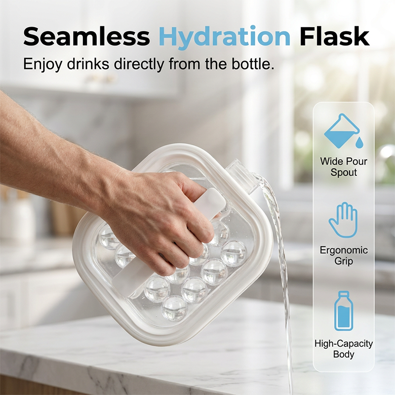 Portable Silicone Ice Ball Maker Bottle Freeze, Store & Release Perfect Ice Balls with EaseBUY 2 GET 5% OFF