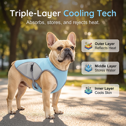 Dog Cooling Vest Harness For Summer – perfect for walks, beach or travel