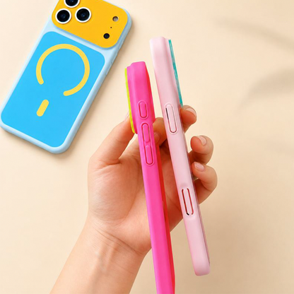 SUMMER HOT SALE50K+ SOLD!Trendy iPhone Case Hot Sale | Dopamine Color Block Phone Case – Ultra-Slim Matte Hard PC Cover