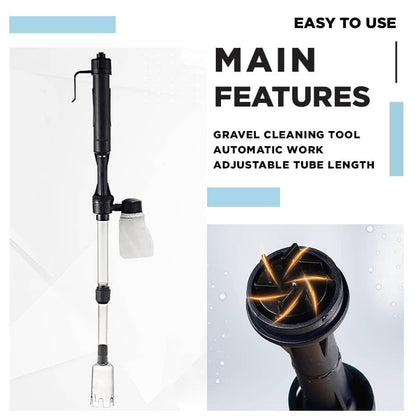 Electric Aquarium Gravel Cleaner – Battery-Powered Fish Tank Vacuum For Easier Cleaning