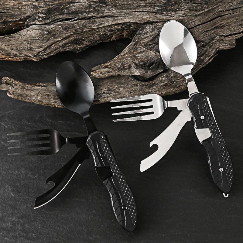 Surprise 50% off！Must-have for outdoor trips 4-In-1 Outdoor Folding Multifunctional Tableware