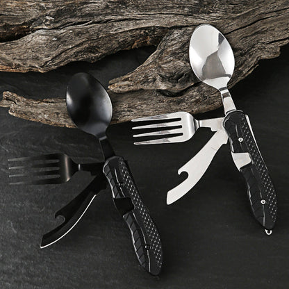 Surprise 50% off！Must-have for outdoor trips 4-In-1 Outdoor Folding Multifunctional Tableware
