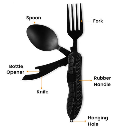 Surprise 50% off！Must-have for outdoor trips 4-In-1 Outdoor Folding Multifunctional Tableware
