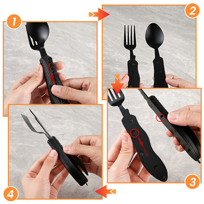 Surprise 50% off！Must-have for outdoor trips 4-In-1 Outdoor Folding Multifunctional Tableware