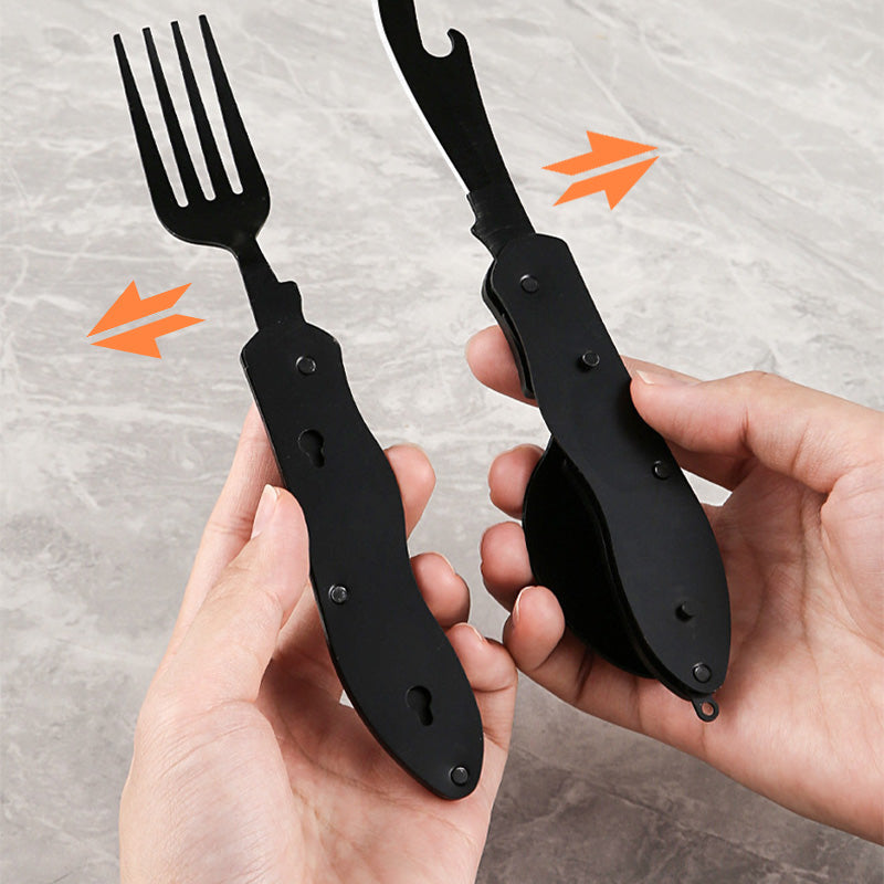 Surprise 50% off！Must-have for outdoor trips 4-In-1 Outdoor Folding Multifunctional Tableware