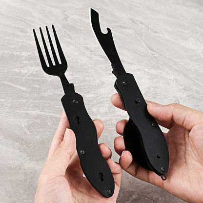 Surprise 50% off！Must-have for outdoor trips 4-In-1 Outdoor Folding Multifunctional Tableware
