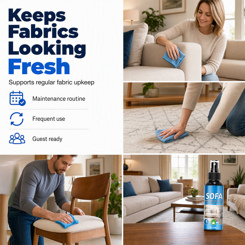 2026 HOT SALE50K+ SOLD! 50% OFF! No‑Rinse Fabric Cleaner Spray – Just spray & wipe – no water, no rinsing. Perfect for sofas, carpets & upholstery – fresh in minutes!