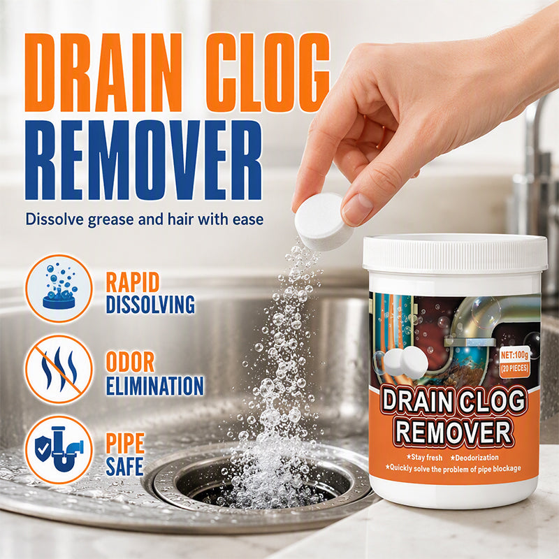Effervescent Drain Cleaner Tablets – Easy Drop-In Solution for Clogs & Odors
