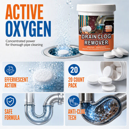 Effervescent Drain Cleaner Tablets – Easy Drop-In Solution for Clogs & Odors