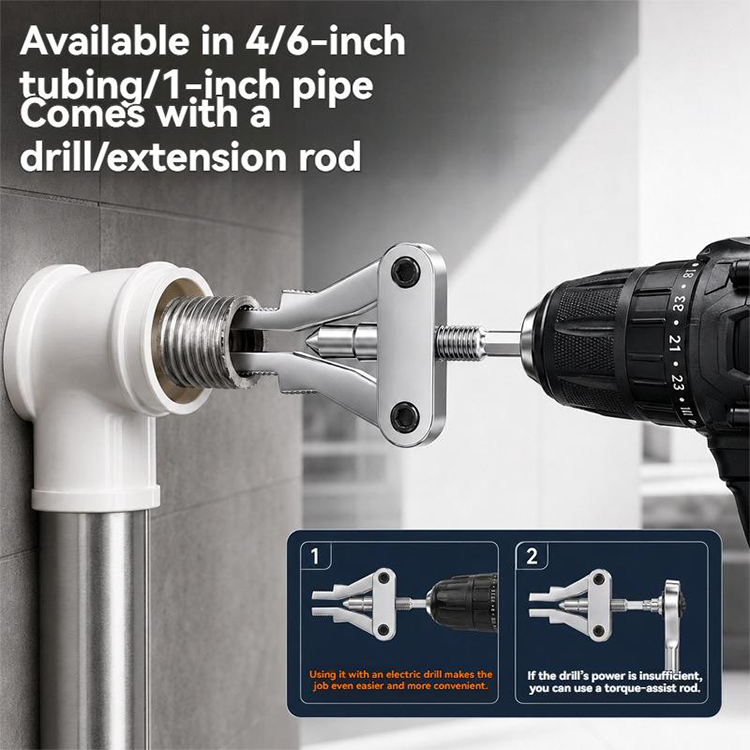 Broken Pipe Thread Extractor, Universal 1/2\" 3/4\" 1\" Pipe Nipple Remover