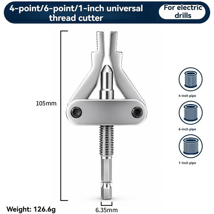 Broken Pipe Thread Extractor, Universal 1/2\" 3/4\" 1\" Pipe Nipple Remover