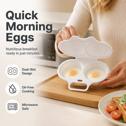 Buy 1 Get 1 Free 2-Egg Microwave Poacher – Quick Breakfast Maker for Busy Mornings