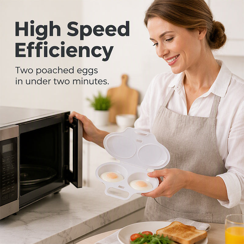 Buy 1 Get 1 Free 2-Egg Microwave Poacher – Quick Breakfast Maker for Busy Mornings