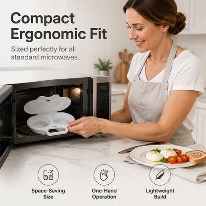 Buy 1 Get 1 Free 2-Egg Microwave Poacher – Quick Breakfast Maker for Busy Mornings