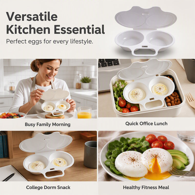 Buy 1 Get 1 Free 2-Egg Microwave Poacher – Quick Breakfast Maker for Busy Mornings