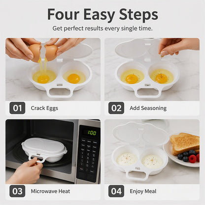 Buy 1 Get 1 Free 2-Egg Microwave Poacher – Quick Breakfast Maker for Busy Mornings