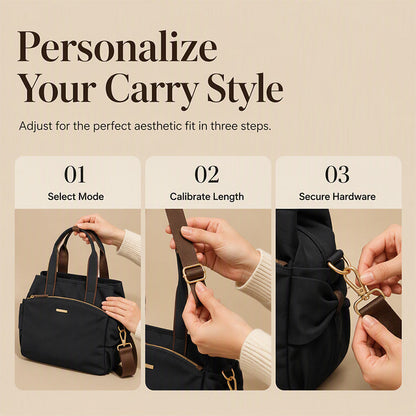 50% OFF !! Casual Canvas Tote Bag with Pleated Side Pockets for Women