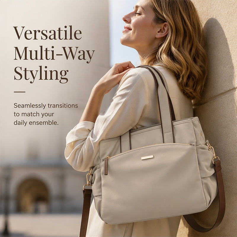 50% OFF !! Casual Canvas Tote Bag with Pleated Side Pockets for Women