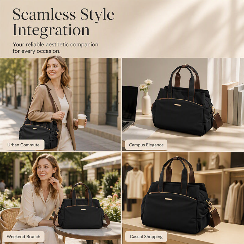 50% OFF !! Casual Canvas Tote Bag with Pleated Side Pockets for Women