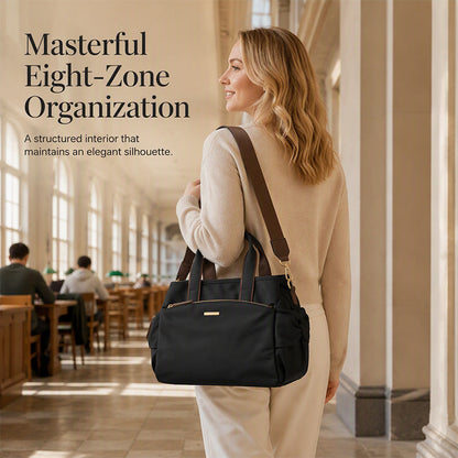 50% OFF !! Casual Canvas Tote Bag with Pleated Side Pockets for Women