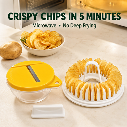 Microwave Potato Chip Maker with Slicer – Oil-Free Snack Kit