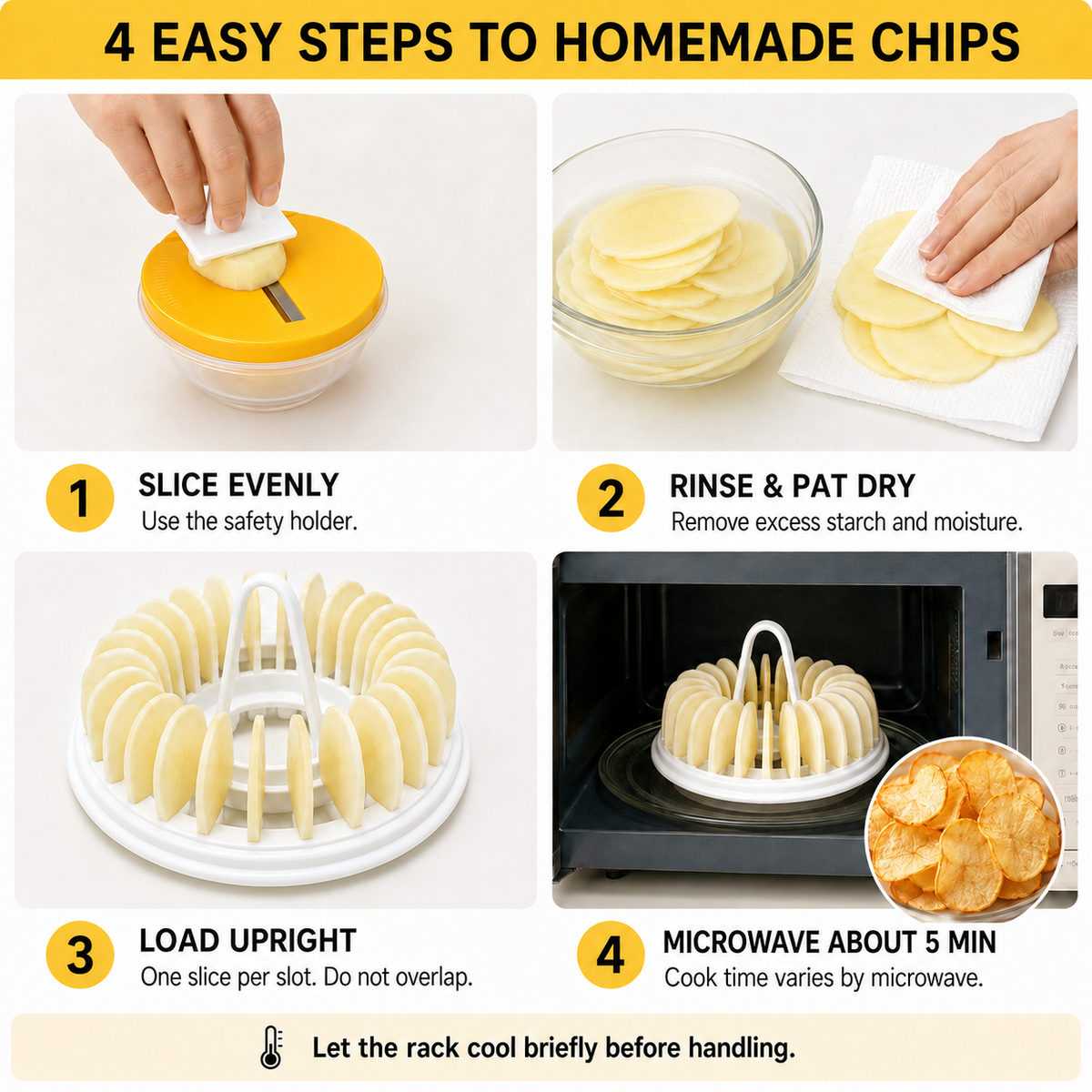 Microwave Potato Chip Maker with Slicer – Oil-Free Snack Kit