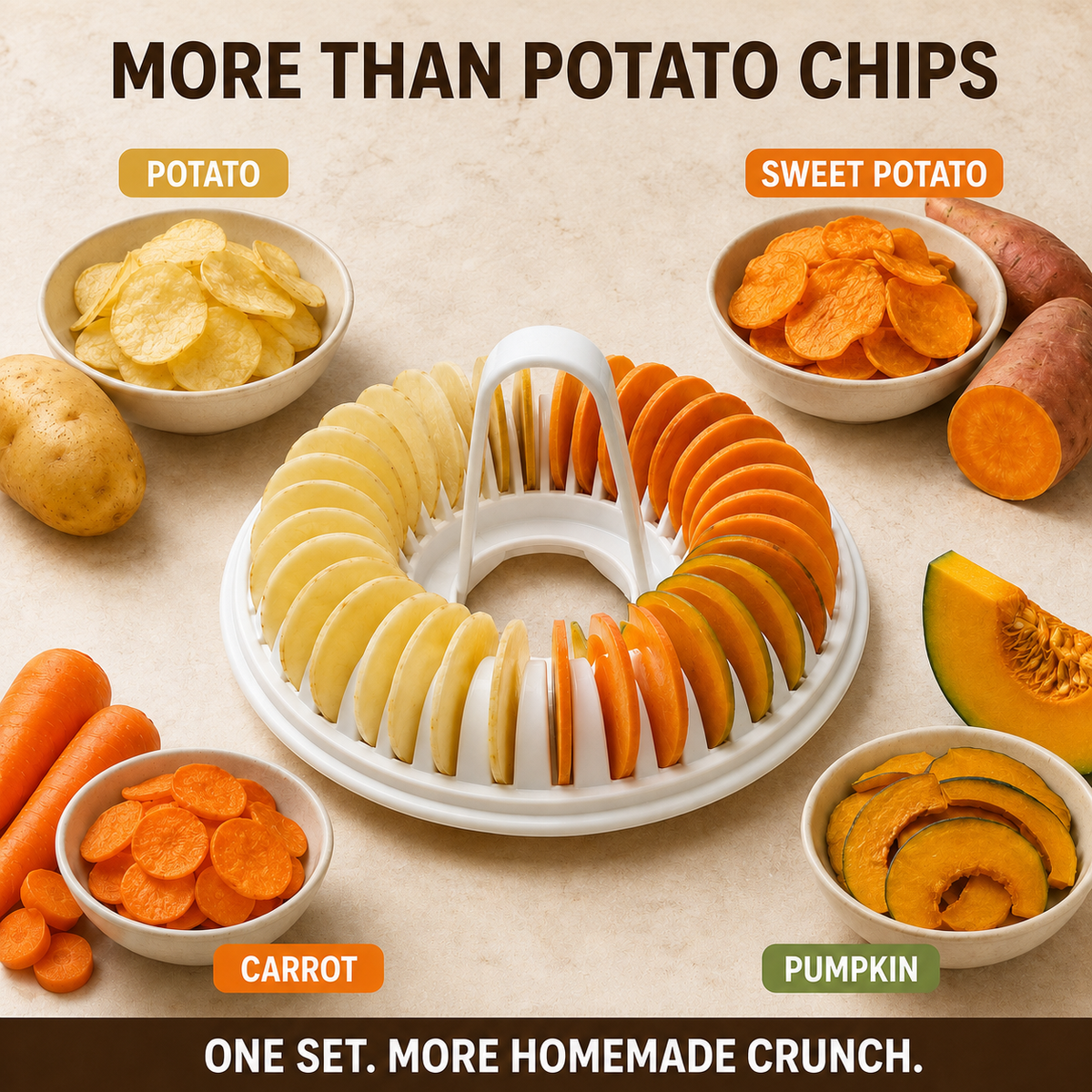 Microwave Potato Chip Maker with Slicer – Oil-Free Snack Kit