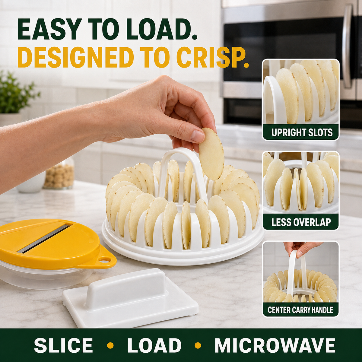 Microwave Potato Chip Maker with Slicer – Oil-Free Snack Kit
