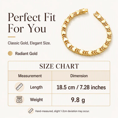 LIMITED‑TIME 50% OFF! Women’s Elegant Heart Link Bracelet – Dainty Romantic Design, Adjustable Chain