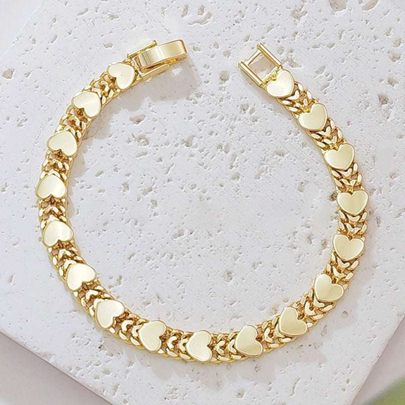 LIMITED‑TIME 50% OFF! Women’s Elegant Heart Link Bracelet – Dainty Romantic Design, Adjustable Chain