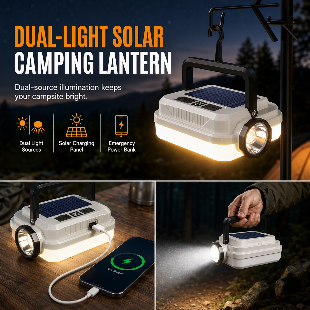 LIMITED‑TIME 49% OFF! Solar Rechargeable LED Camping Lantern – Weatherproof, Portable, Multi‑Use