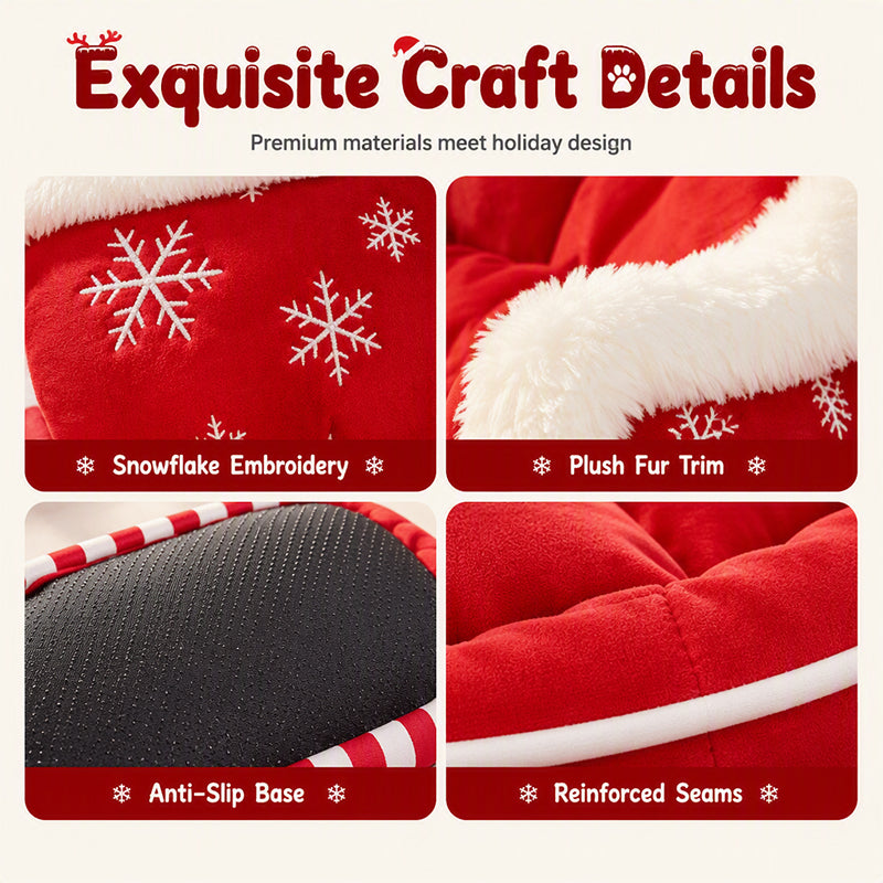49% OFF !! Christmas Sleigh Pet Bed with Removable Cushion