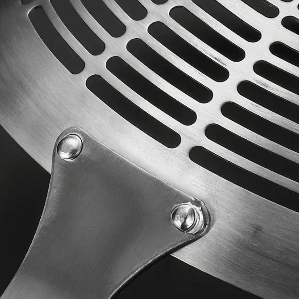 Steel Skimmer Spoon with Wooden Handle