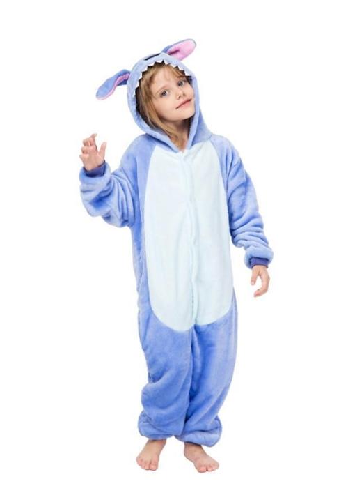Stitch Blue Pajama Jumpsuit for Girls