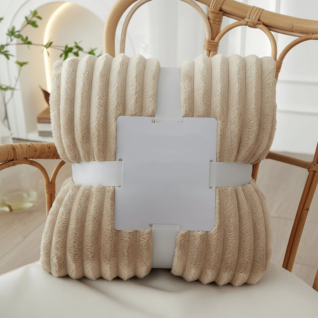 Wide Striped Fleece Blanket