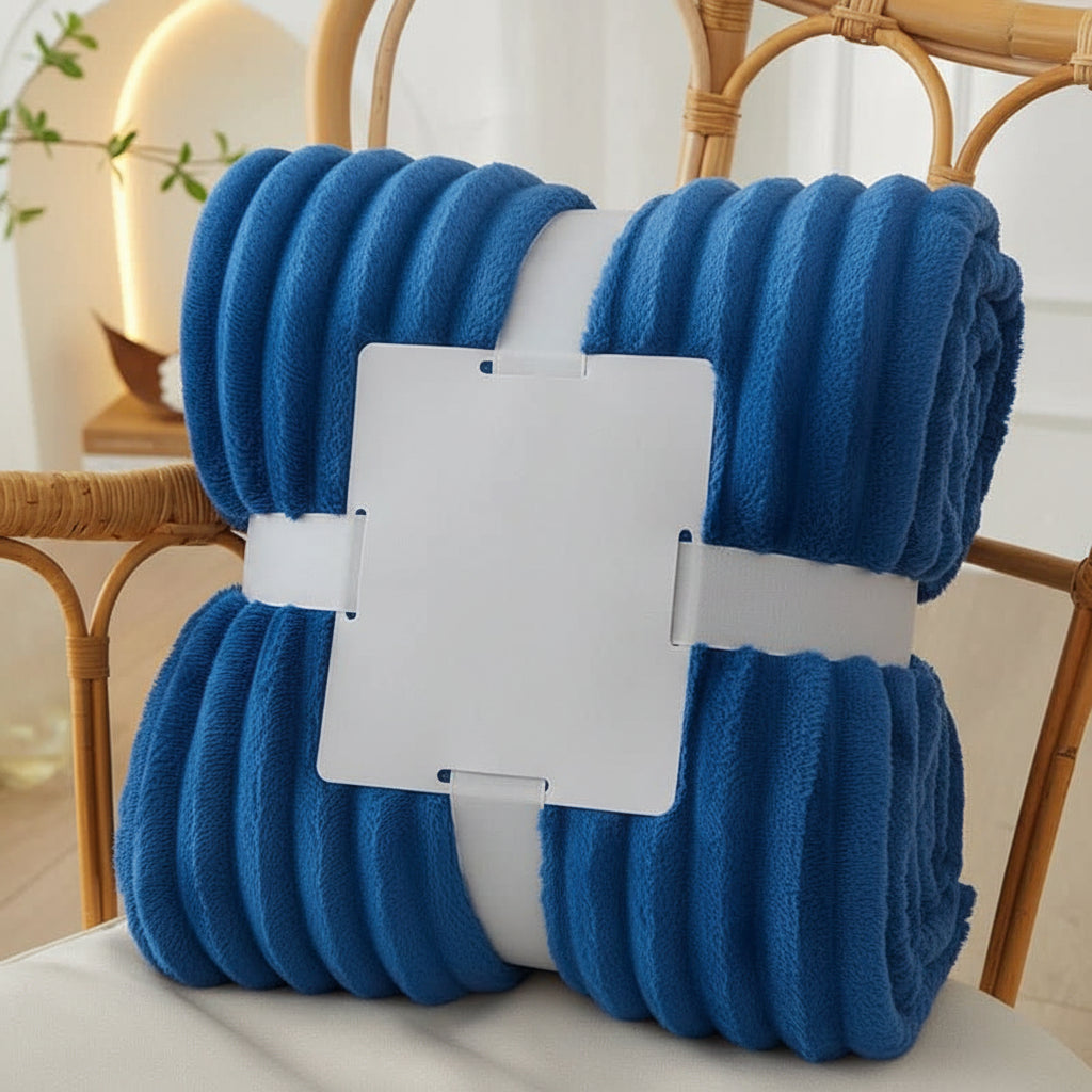 Wide Striped Fleece Blanket