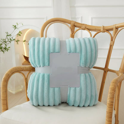 Wide Striped Fleece Blanket