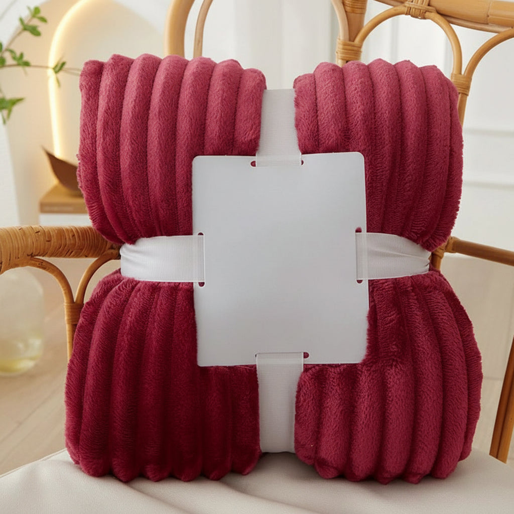Wide Striped Fleece Blanket