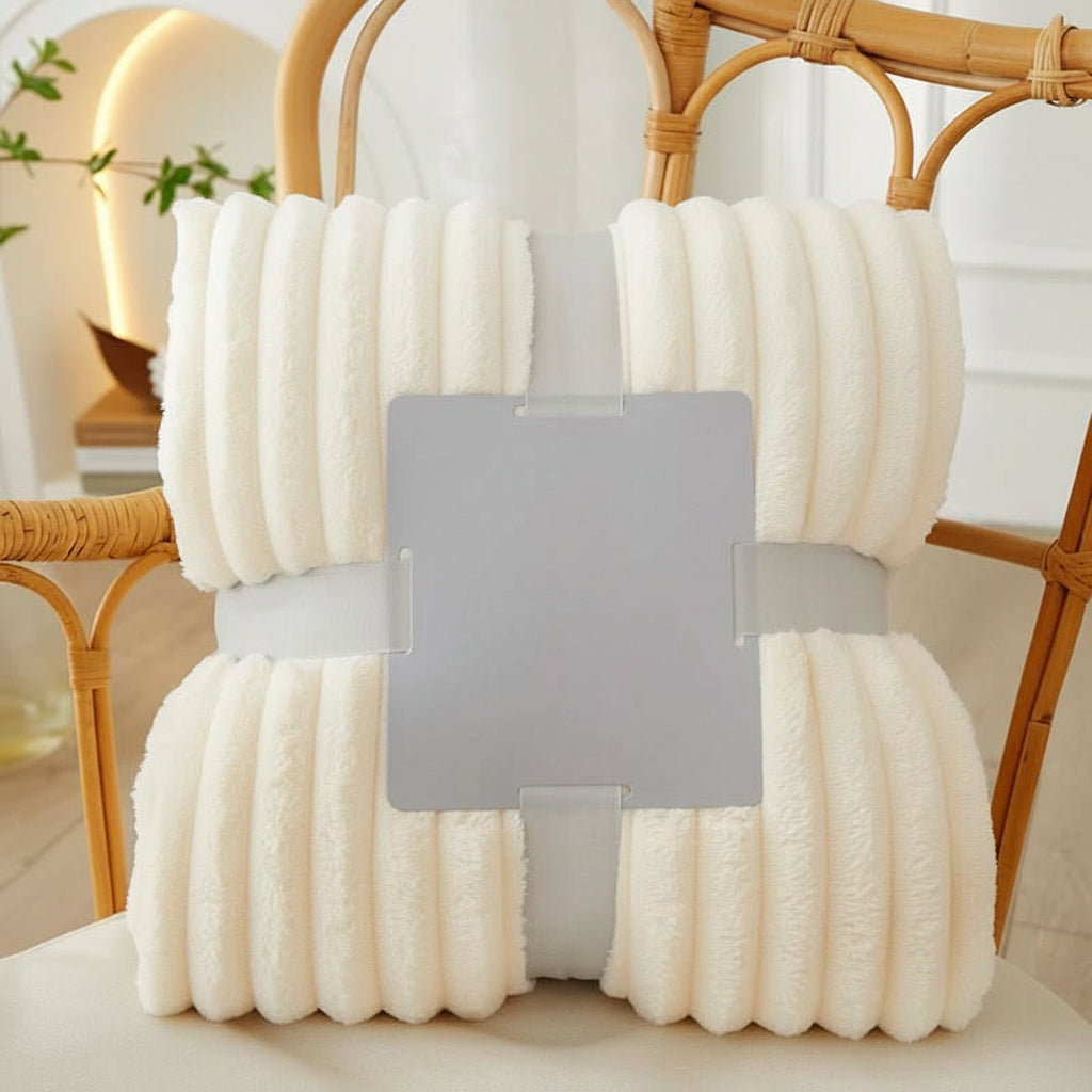 Wide Striped Fleece Blanket