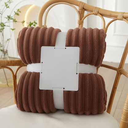 Wide Striped Fleece Blanket