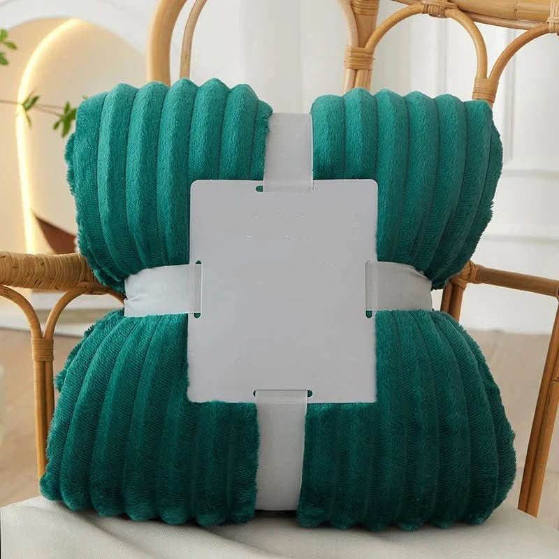 Wide Striped Fleece Blanket