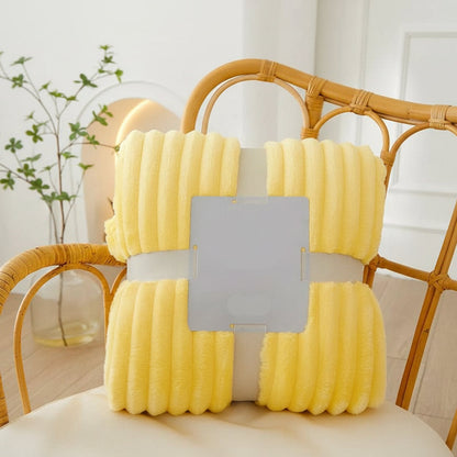 Wide Striped Fleece Blanket