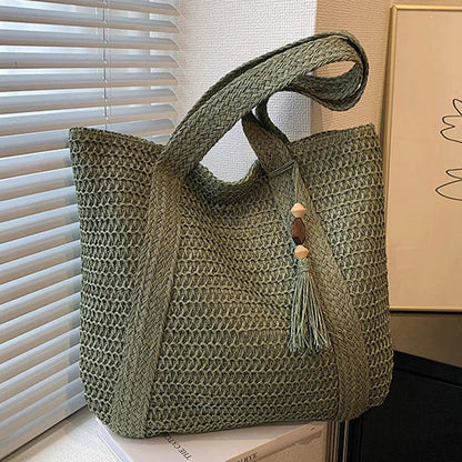 Stylish Rattan Women's Tote Bag