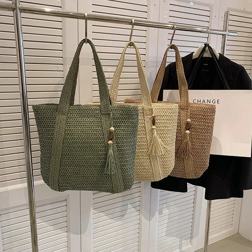 Stylish Rattan Women's Tote Bag