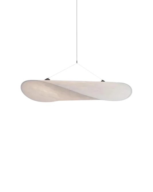 Japandi Style Ribbon Pendant Light with Eclipse Illumination