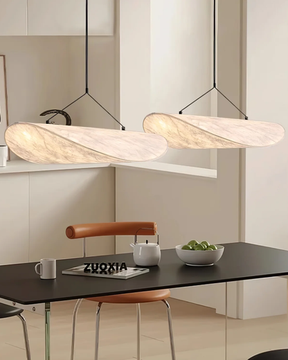 Japandi Style Ribbon Pendant Light with Eclipse Illumination