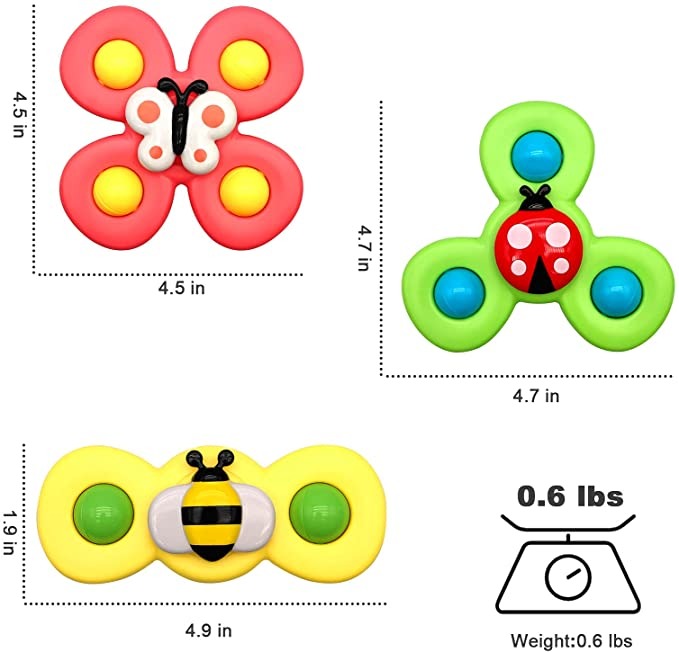 Suction Cup Spinner 3pcs