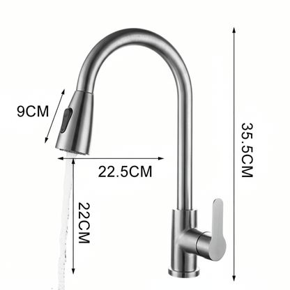 SWIVELUX – Elegant kitchen faucet with pull-out function and 360° rotation