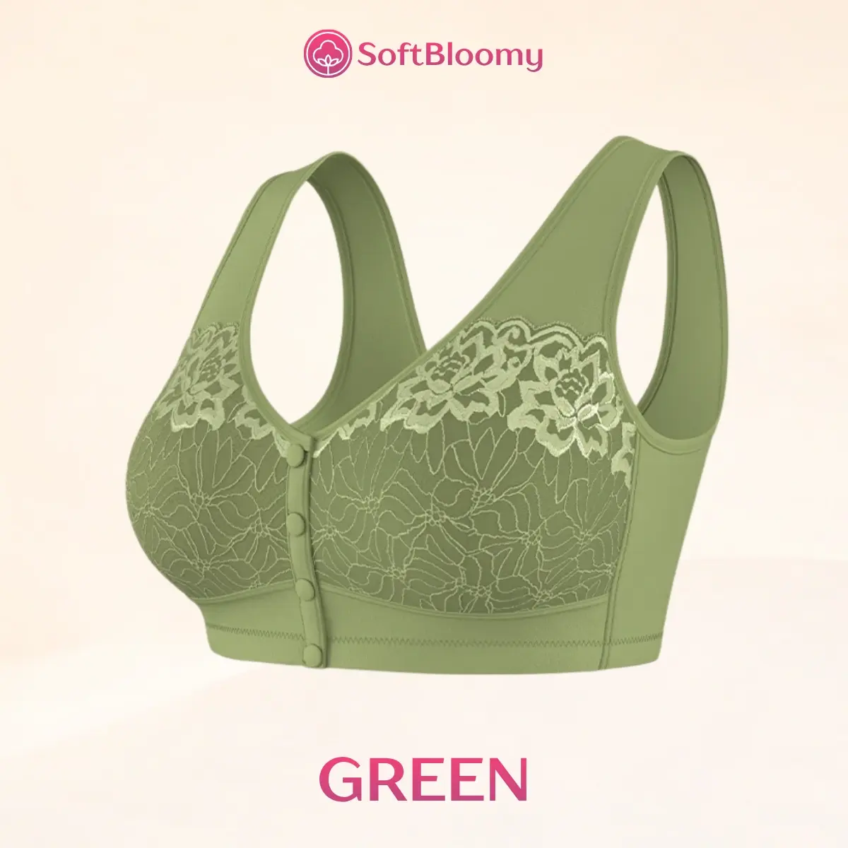 Soft Bloomy - Front-Closure Cotton Shaping Bra for Seniors